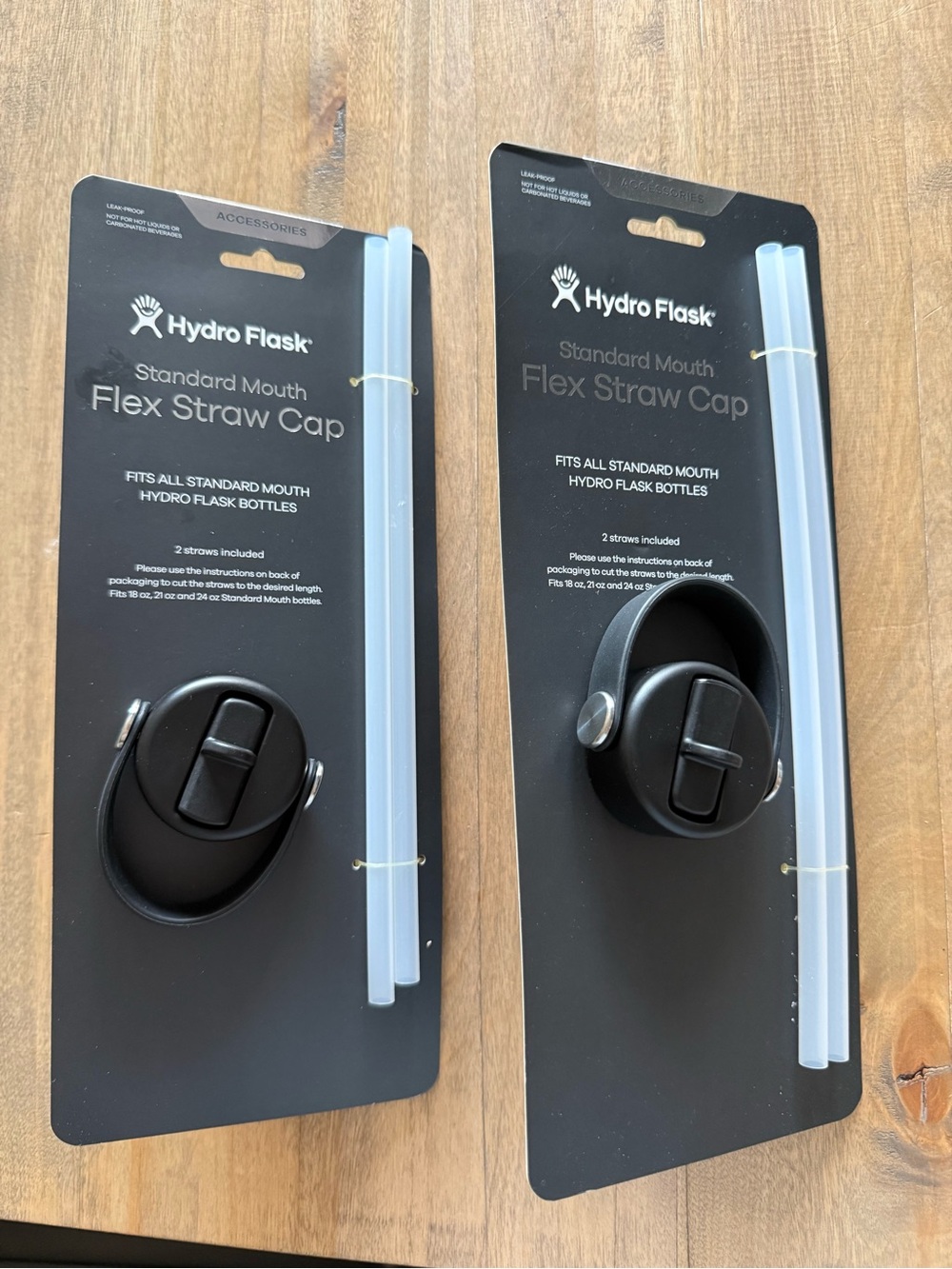 Hydro Flask Standard Mouth Flex Straw Cap Kit - Black with Clear Straw